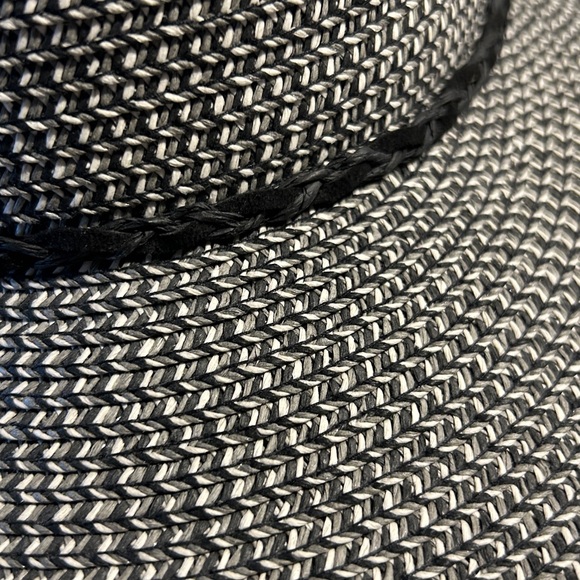 Nine West woven hat, NWOT, one size black gray - Picture 6 of 11